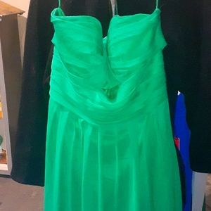 Love Lane strapless green long formal dress